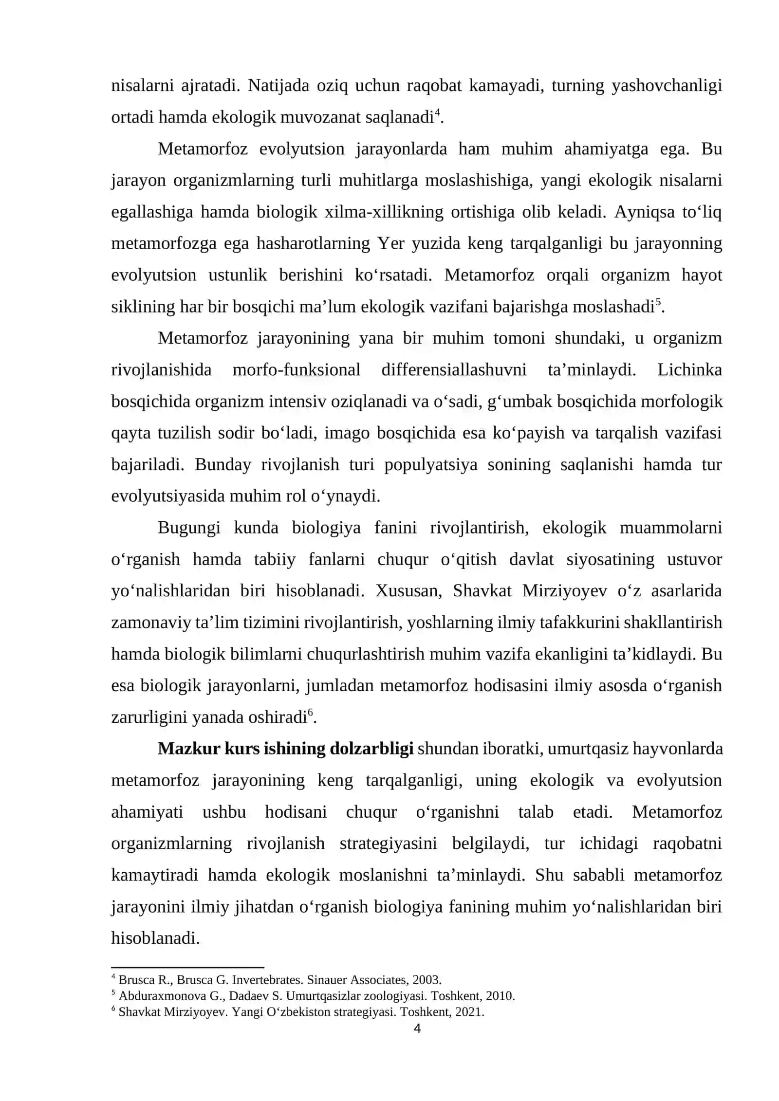 Metamorfozning umurtqasiz hayvonlar uchun ahamiyati 4