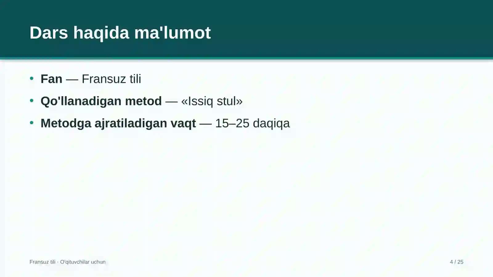 fransuz tili darslarida issiq stul metodidan foydalanish 6941 4