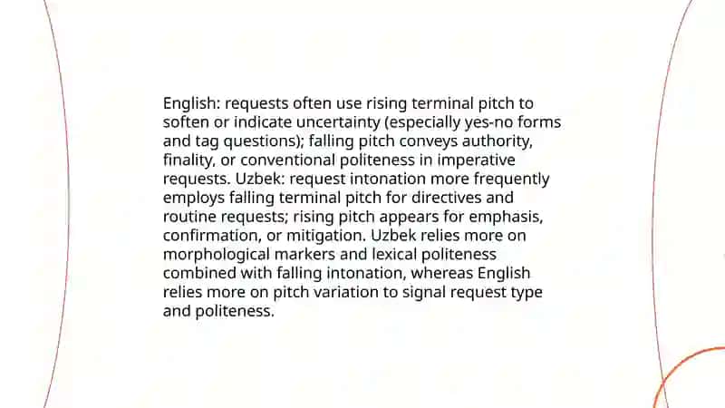 Comparison of the Intonation of Requests in Uzbek and English 4