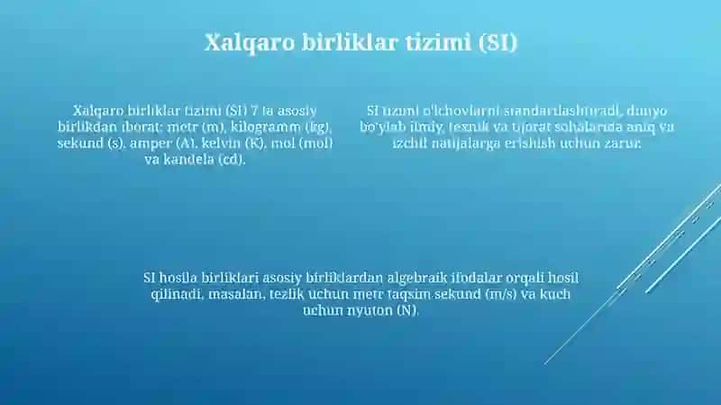 Oʻlchov birliklari haqida misol va masalalar 4