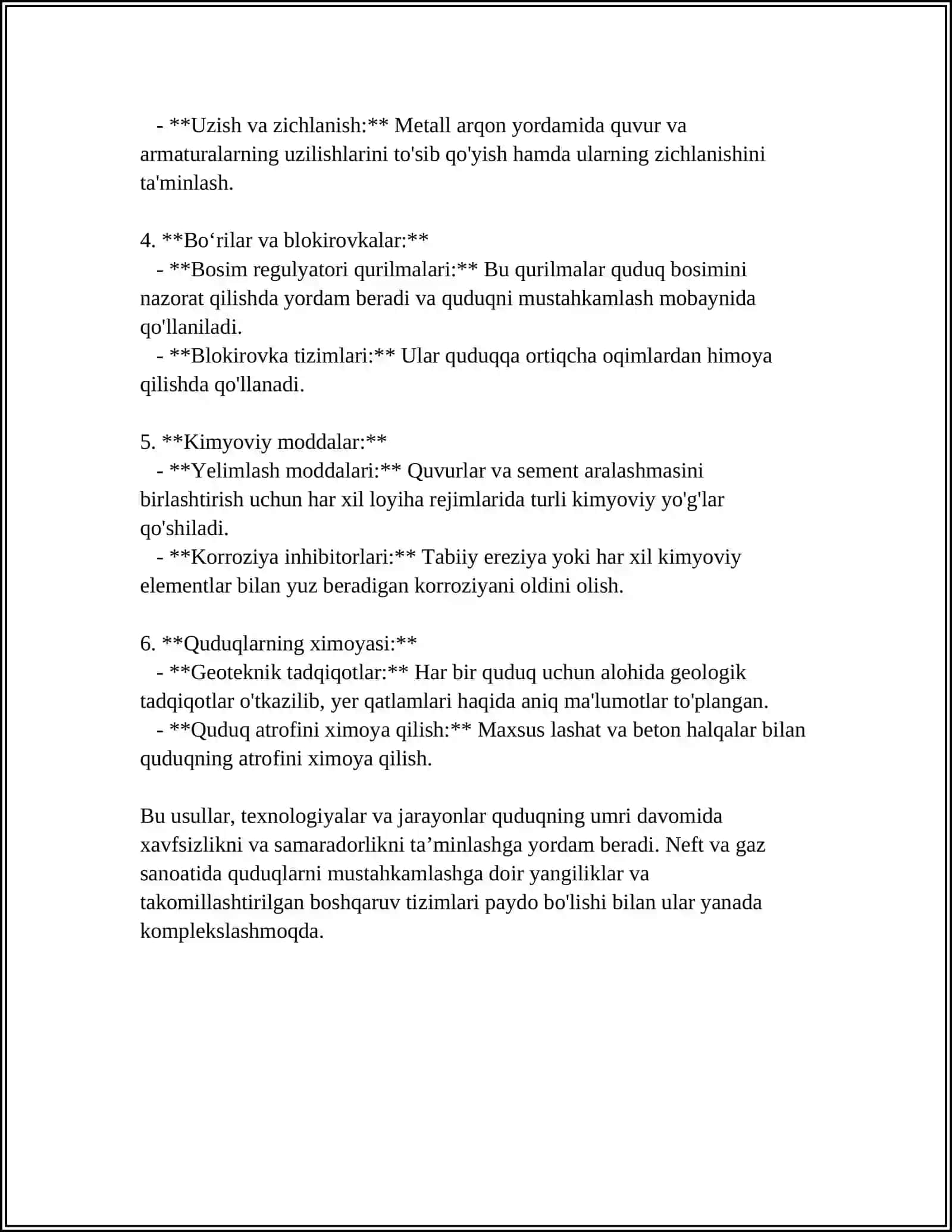 NEFT VA GAZ QUDUQLARNI MUSTAHKAMASH ASOSLARI 4
