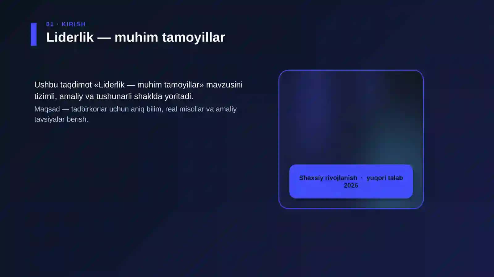 Liderlik — muhim tamoyillar 4