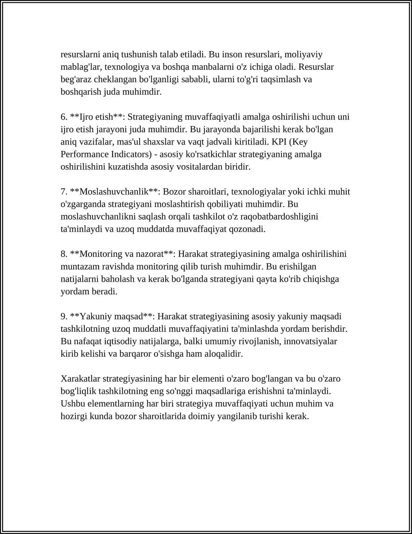 XARAKATLAR STRATEGIYASI TARAQQIYOT STRATEGIYASINI TAMOYILARI MAZMUN MOHIYATI 2024-2025-o'quv yili 4