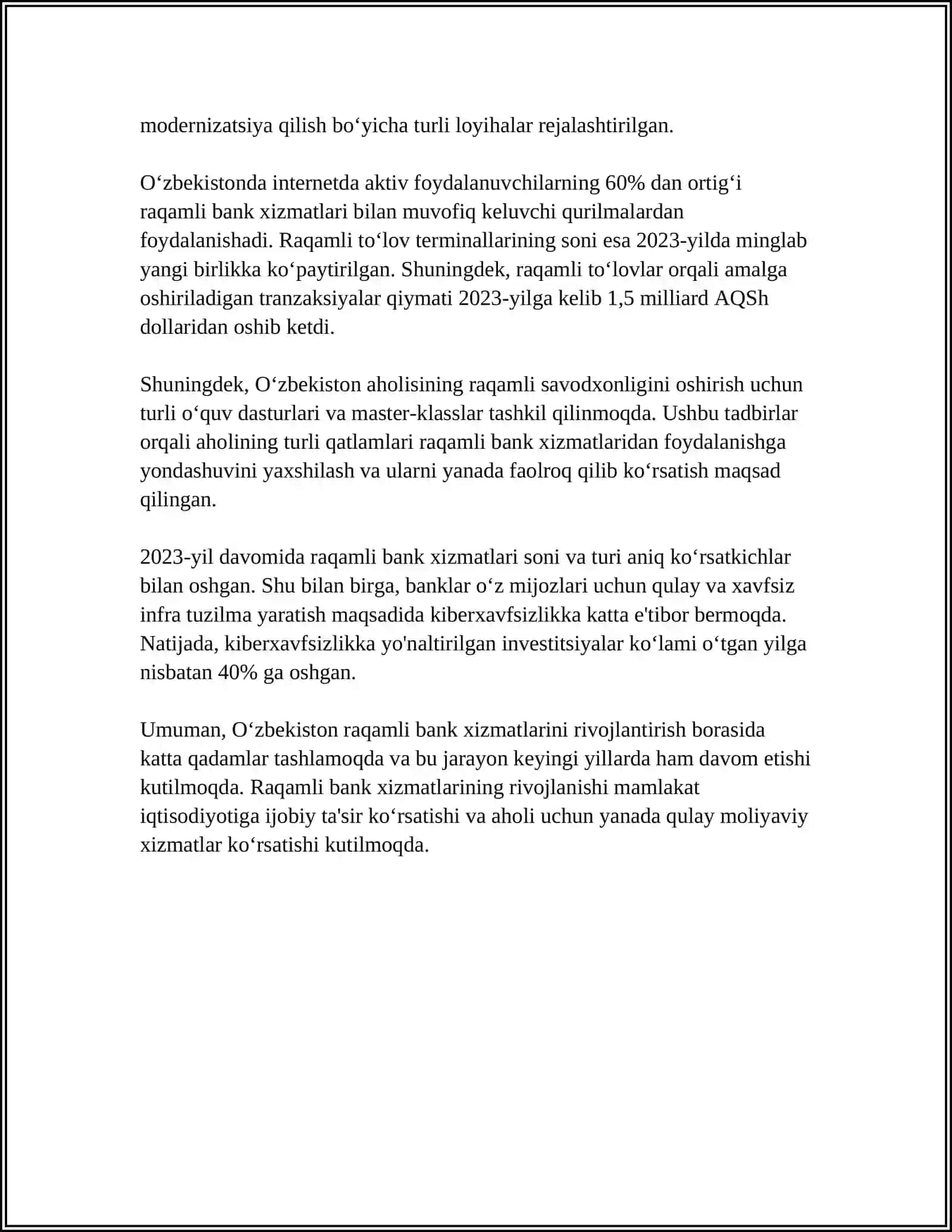 ÓZBEKISTOBDA BANK TIZIMINI TAKOMILLASHTIRISH YÒLLARI 4