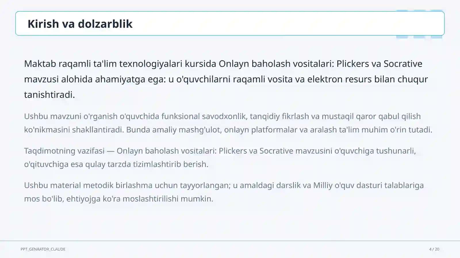 Plickers va Socrative 4