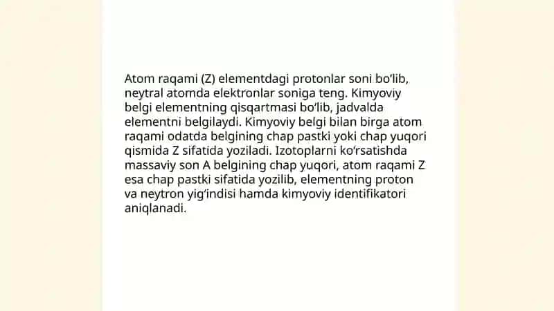 Kimyoviy element kimyoviy belgi 4