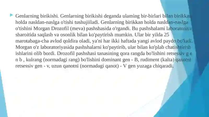 Irsiyatning xromosoma nazariyasi 4