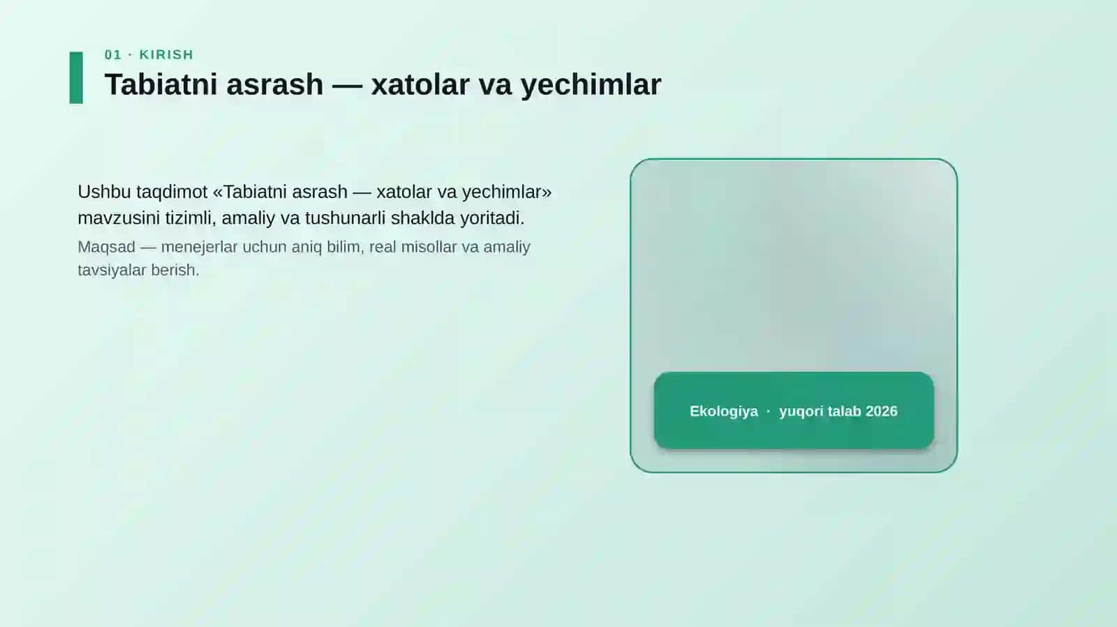 Tabiatni asrash — xatolar va yechimlar 4