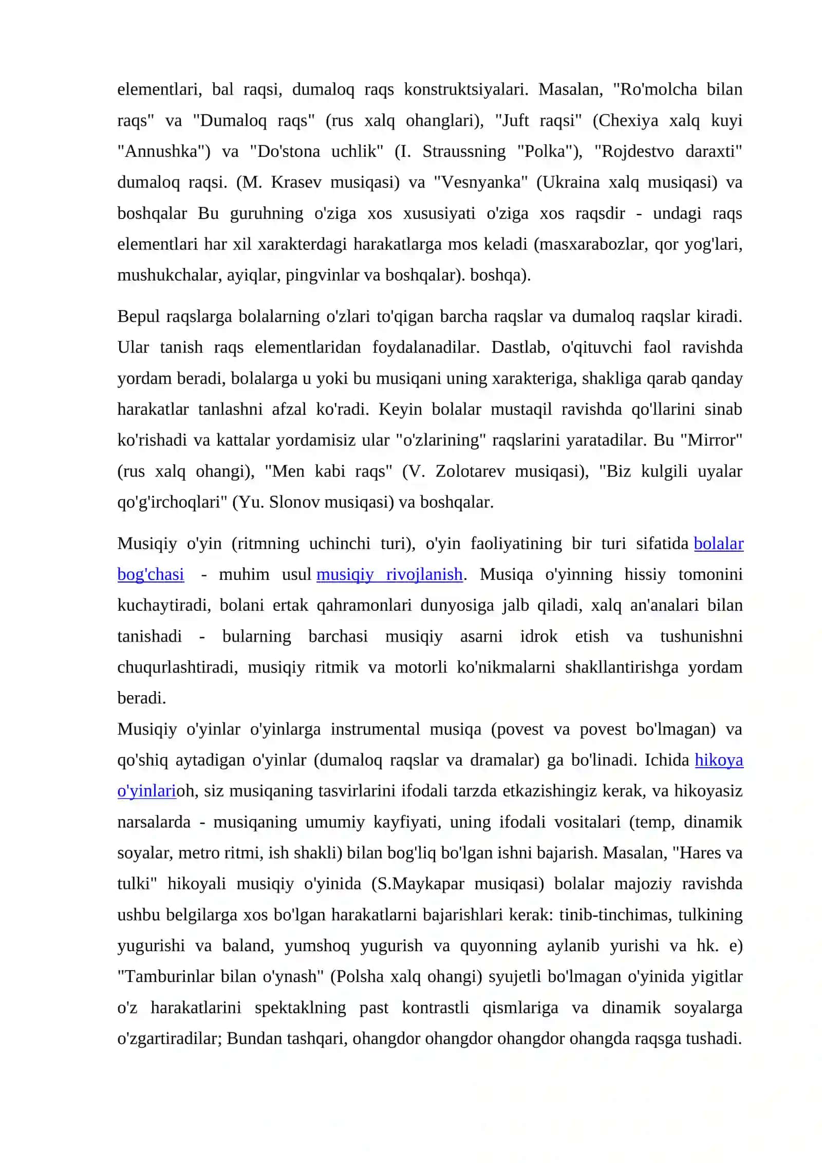 MUSIQIY RITMIK HARAKATLARNI BAJARISH ASOSIDA MUSIQA IDROKINI SHAKLLANTIRISH 4