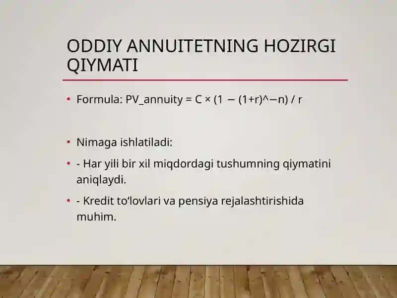 MOLIYAVIY MENEJMENT FANIDA ISHLATILADIGAN FORMULALAR 4