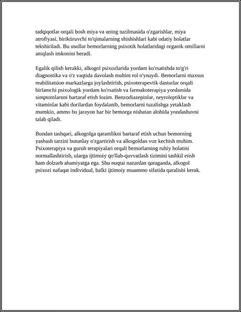 ALKAGOL PSIXOZLARIDA YORDAM KO'RSATISH 4