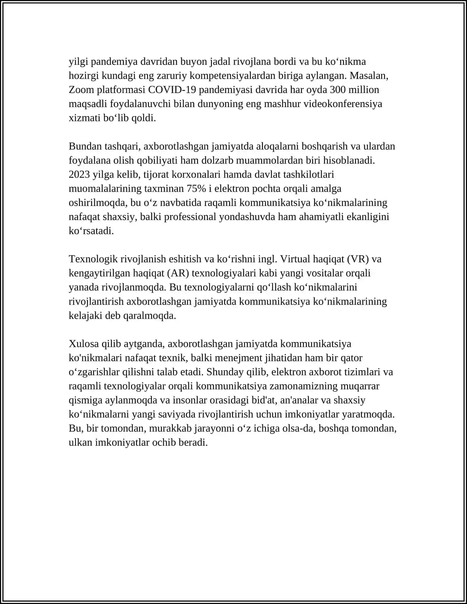 TALIMNING AXBOROTLASHTIRISH SHAROITIDA BOʻLAJAK MUTAXASIS MULOQOT MADDANIYATI RUVOJLANTARISH YOʻLLARI 4