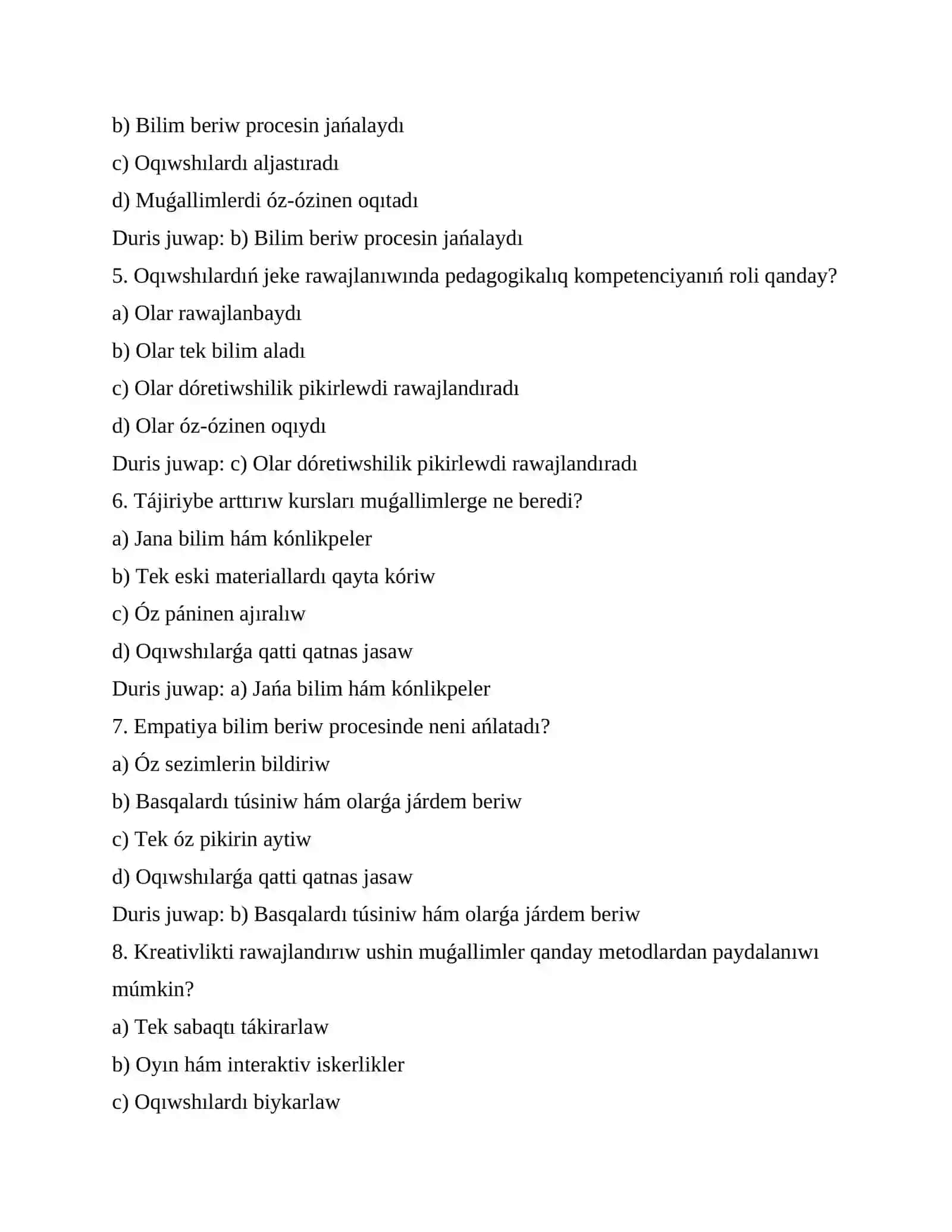 Pedagogik kompetentlik hám kreativlik 4