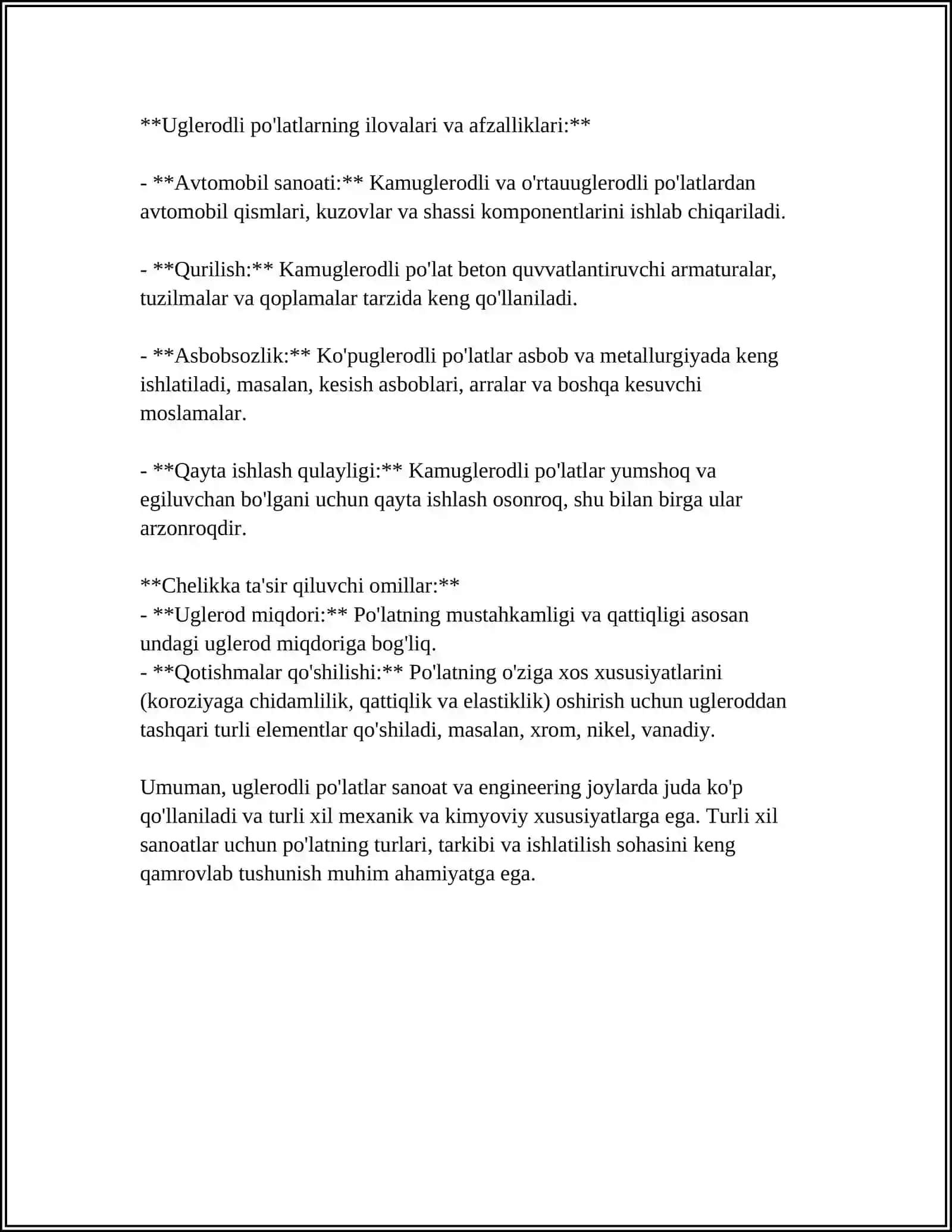 UGLERODLI PO'LATLARNI TERMIK ISHLASH 4