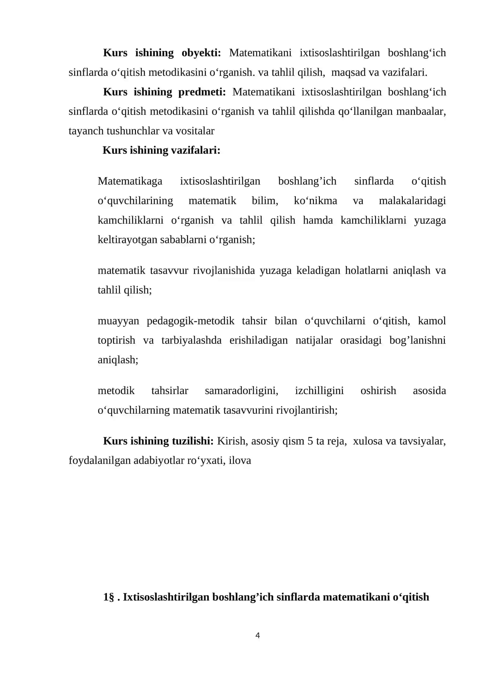 MATEMATIKAGA IXTISOSLASHTIRILGAN BOSHLANG‘ICH SINFLARDA MATEMATIKA O‘QITISH. IQTIDORLI O‘QUVCHILAR BILAN ISHLASH 4