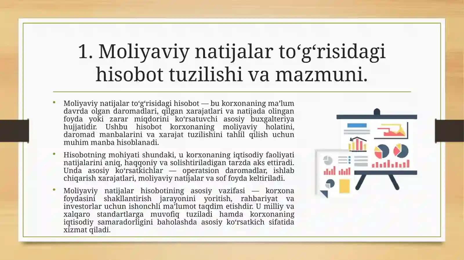 Moliyaviy natijalar to'g'risidagi hisobot tuzilishi va mazmuni 4
