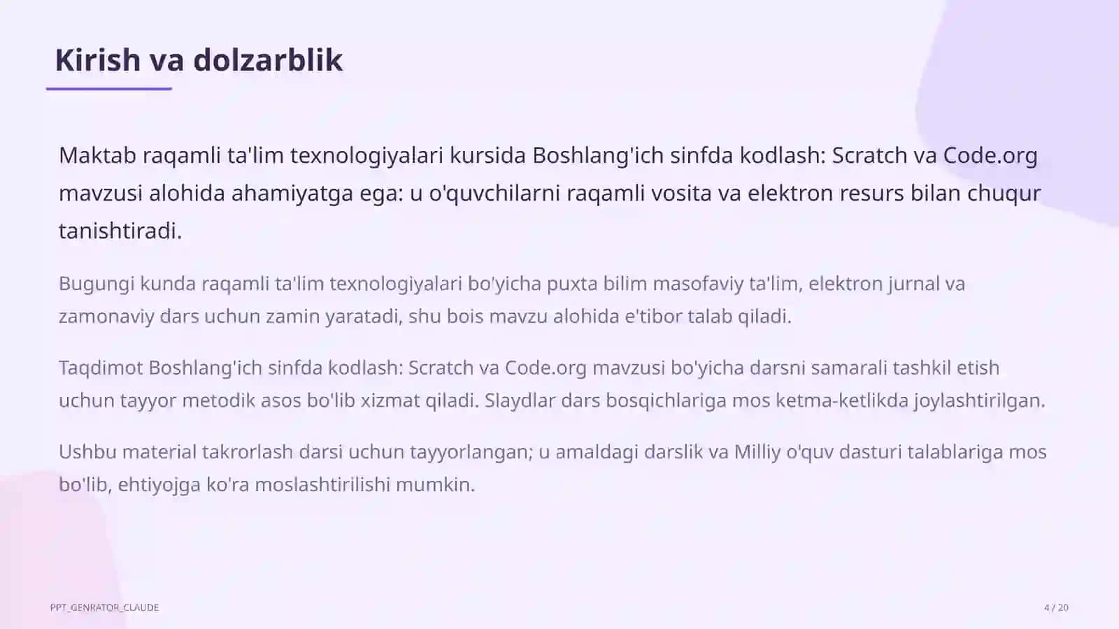 Boshlang'ich sinfda kodlash: Scratch va Code.org 4