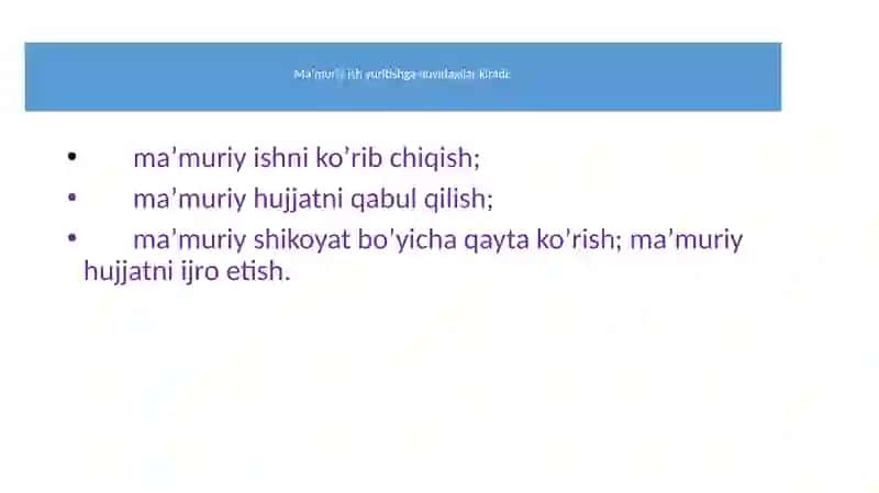 Ma'muriy ish yuritish 4