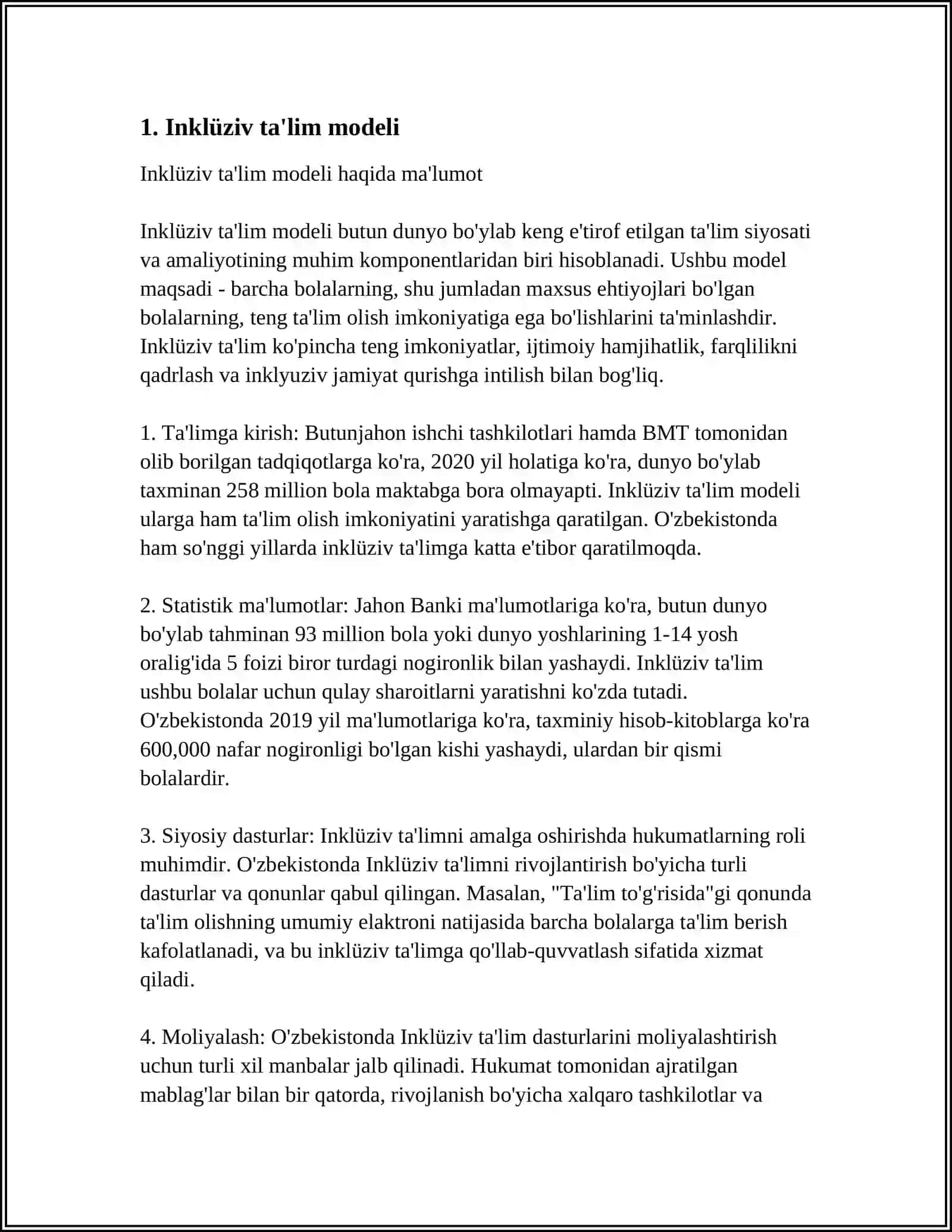 ALOHIDA YORDAMGA MUHTOJ BOLANI SAMARALI INLYUZIYASI UCHUN ICHKI SHAROITLAR 4