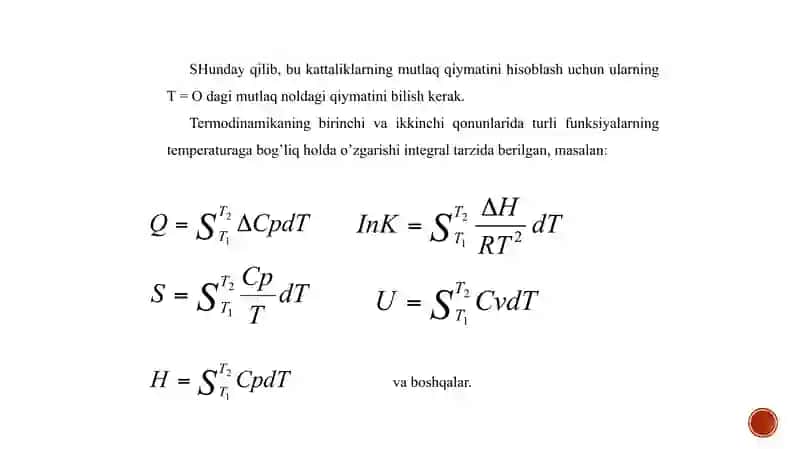 Termodinamikaning uchinchi qonuni 4