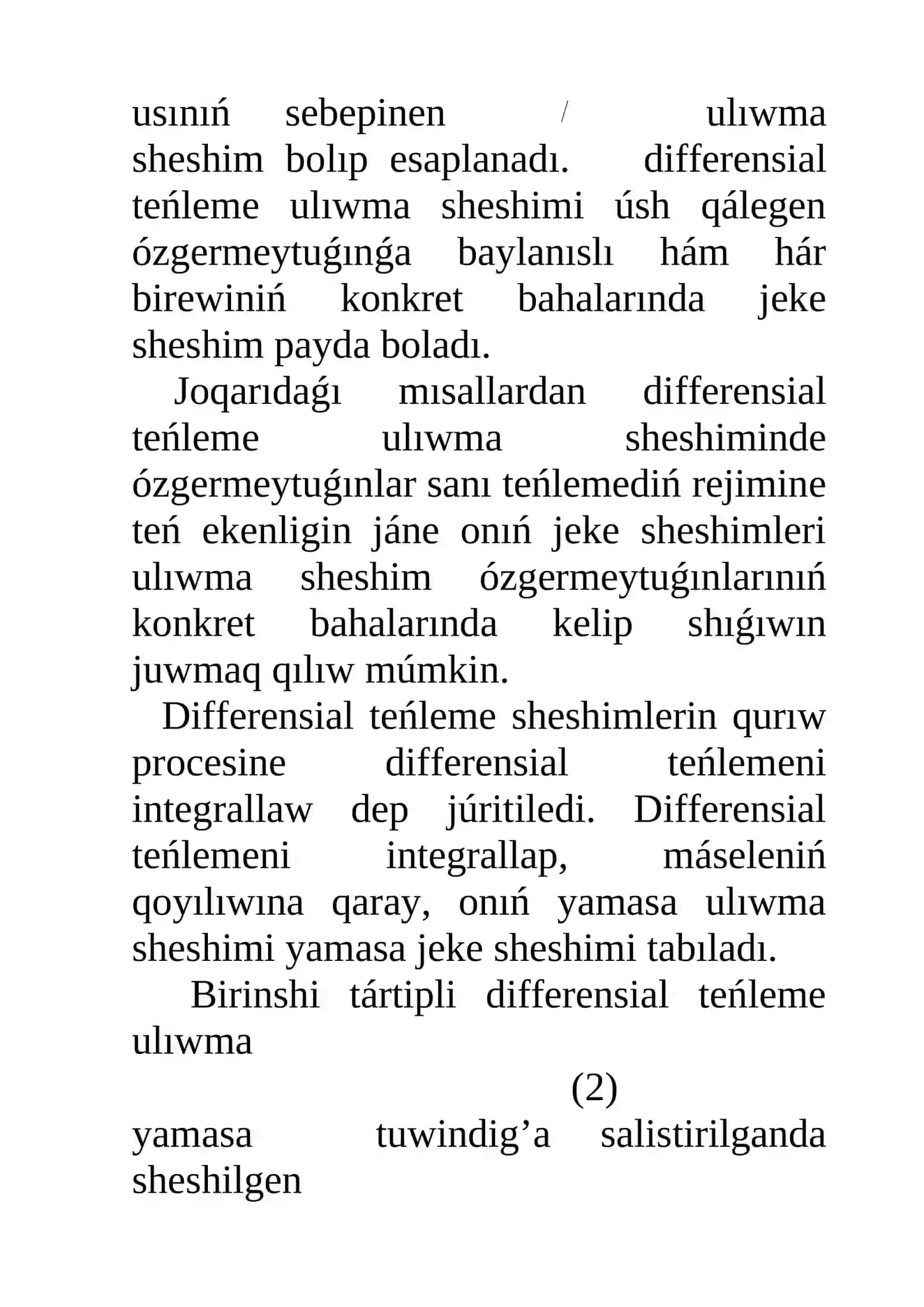 Differensial teńlemeler 4