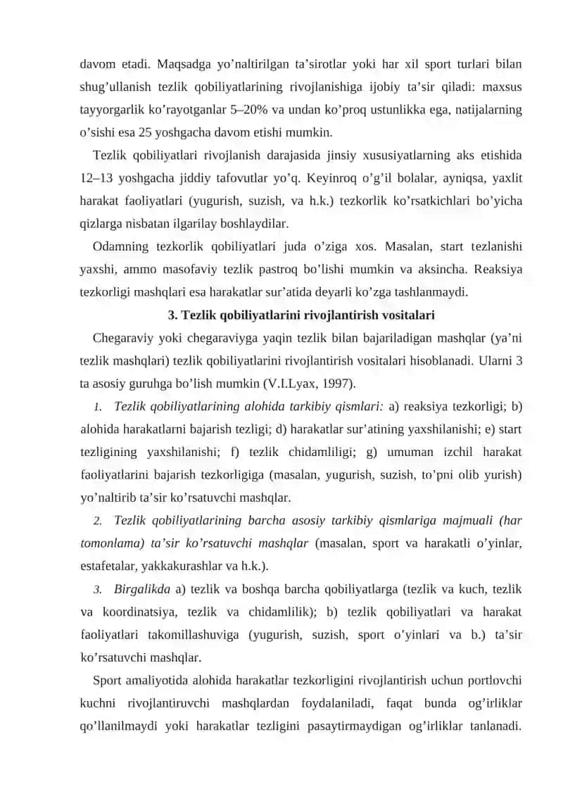 TEZKORLIKNI RIVOJLANTIRISH 4