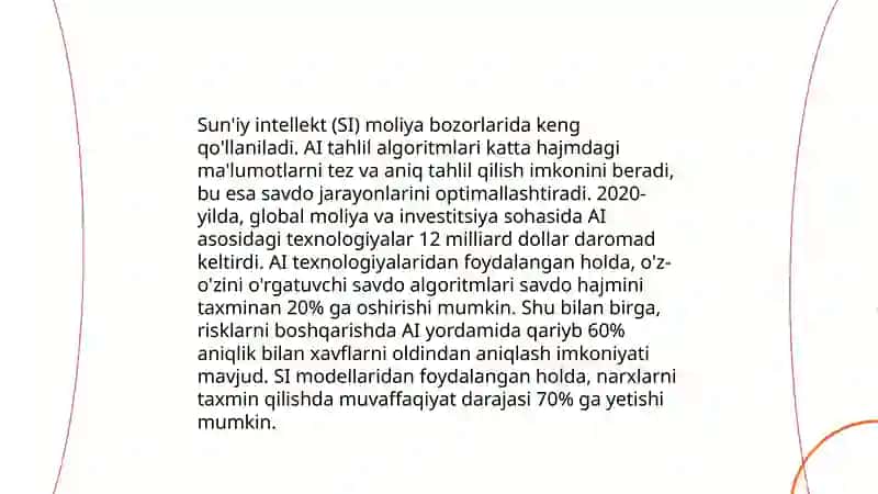 Iqtisodiyot sohalarda sun'iy intellektdan foydalanish xususiyatlari 4