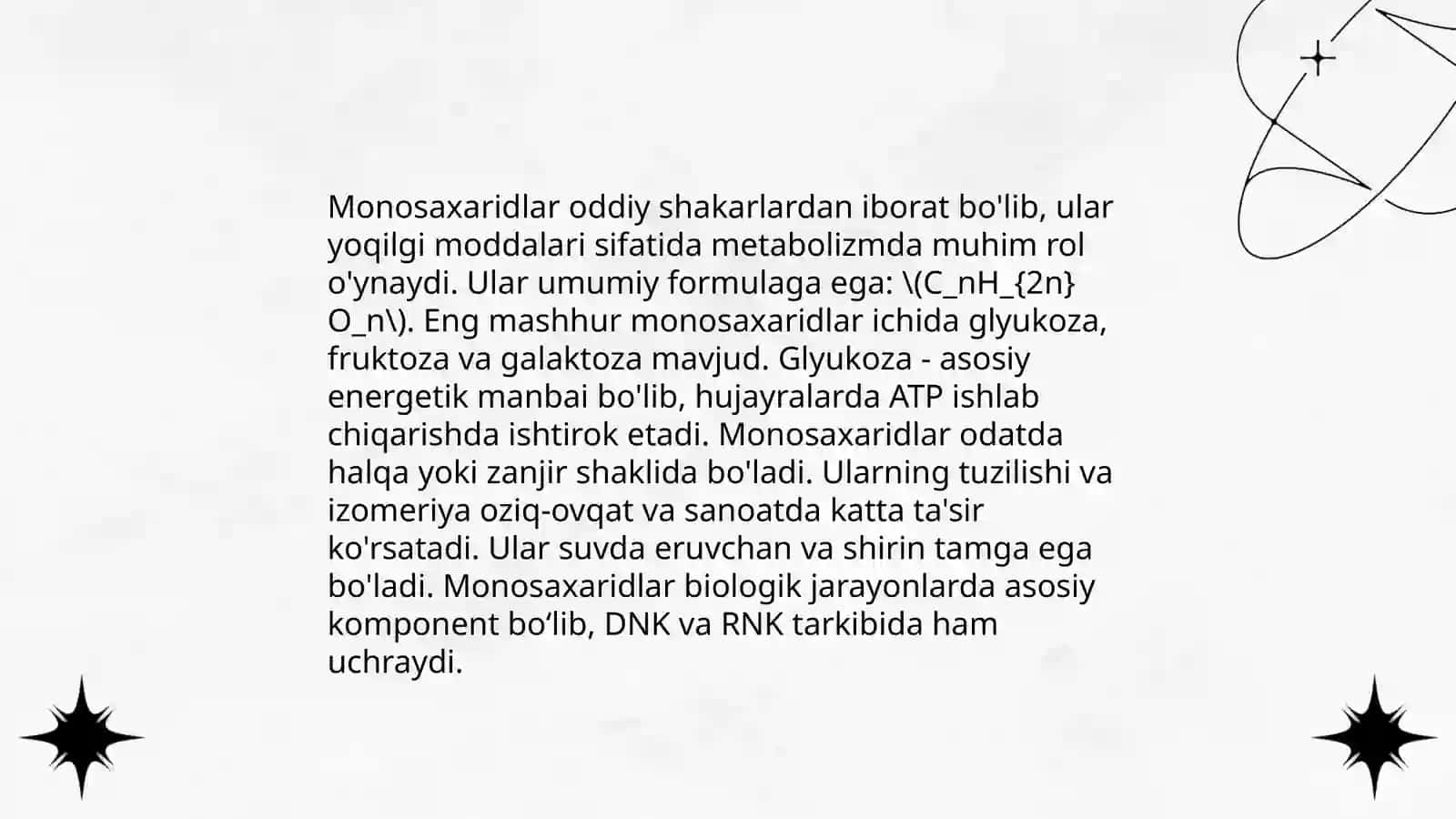 Uglevodlar-biologik jarayonlar energiya manbai sifatida 4