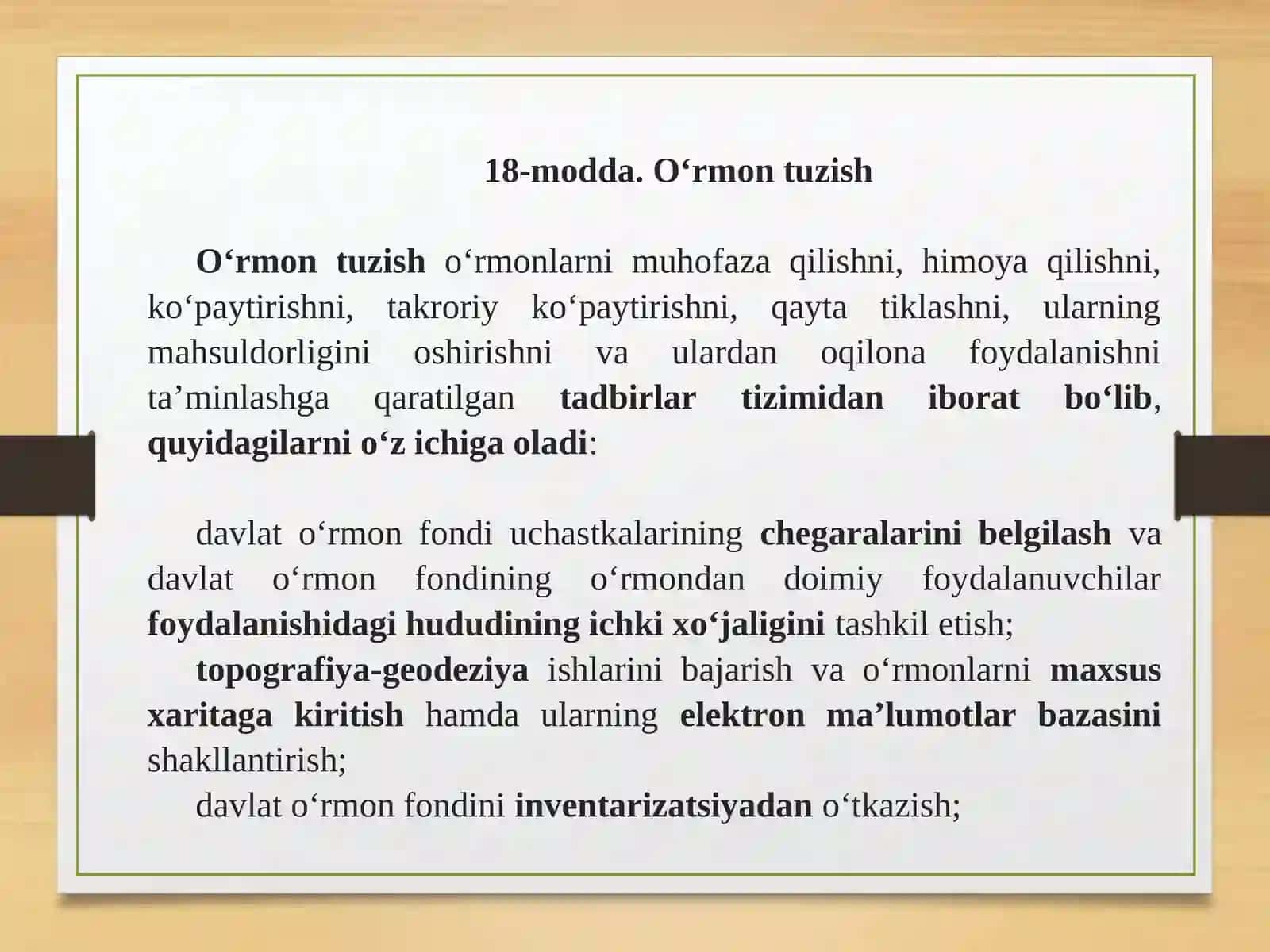 O‘RMONLARNI HIMOYA VA MUHOFAZA QILISHI 4