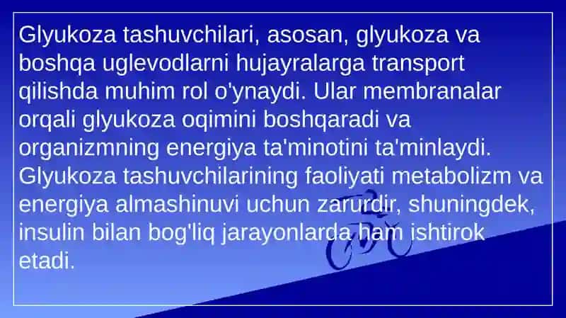 Glyukoza tashuvchilarining tuzilishi ,spesifikligi,kilinik ahamiyati. Glikogen kasalliklari. Uglevodlar almashinuvi boshqarilishining buzilishlari 4