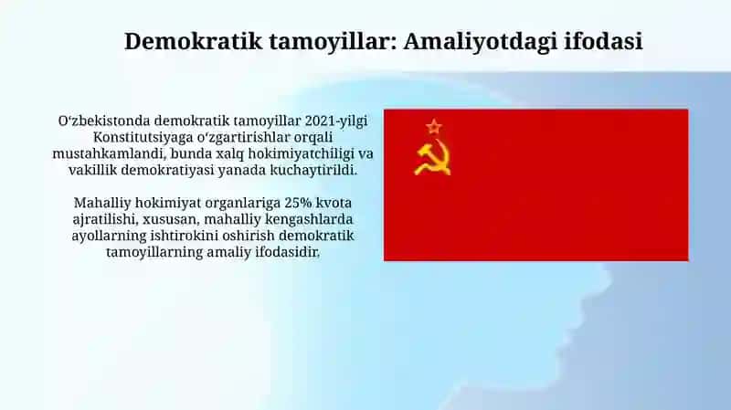 O'zbekiston suveren demokratik huquqiy ijtimoiy va dunyoviy davlat 4