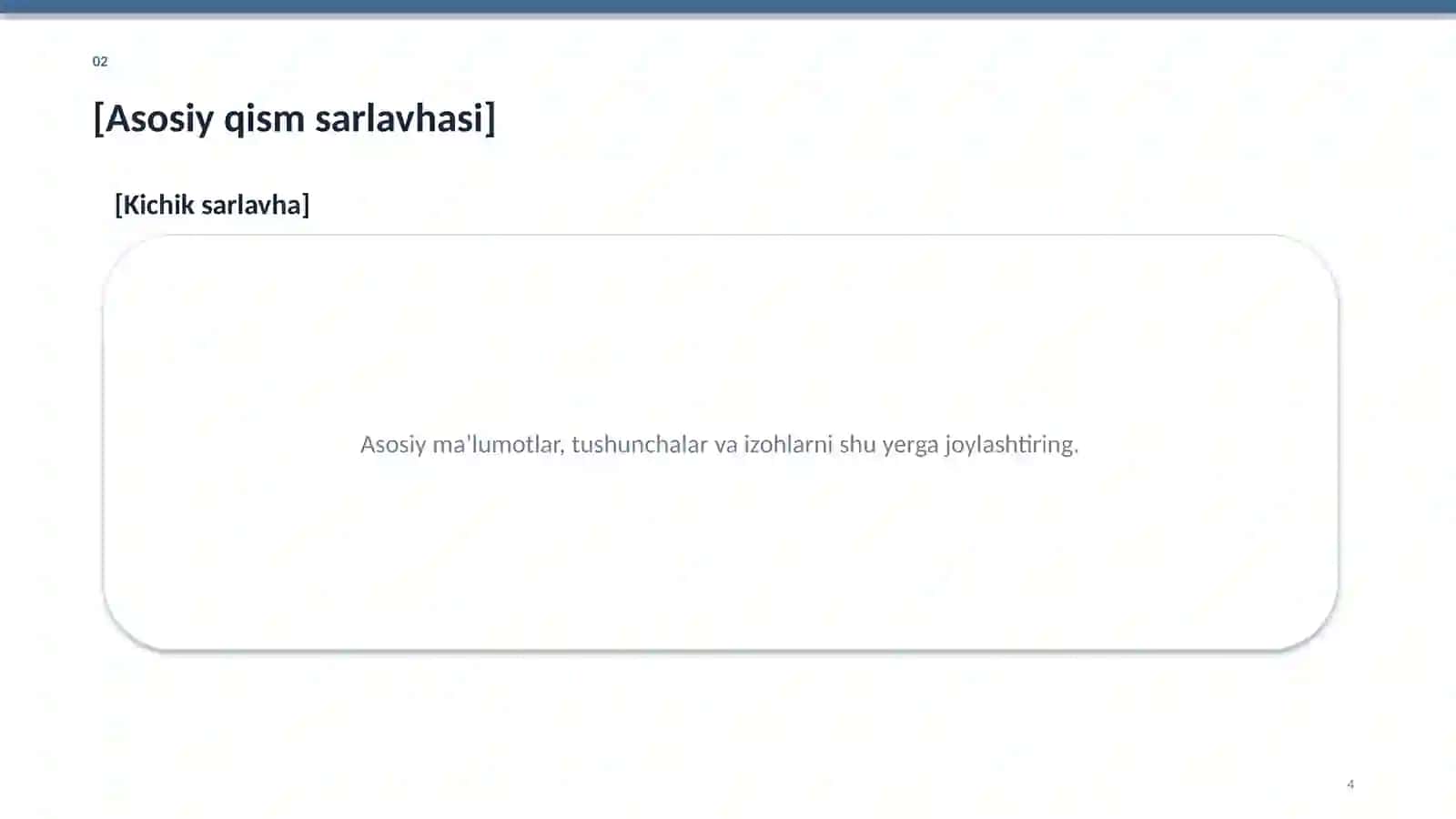 Mustaqil ish uchun PowerPoint prezentatsiya shabloni 4