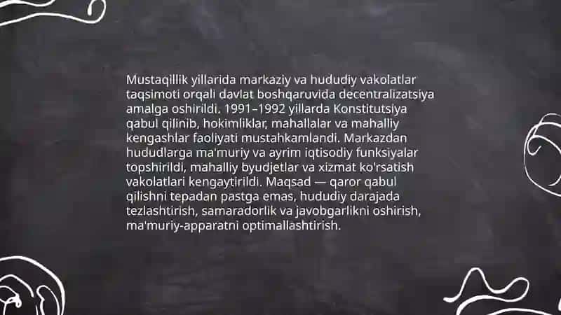 Mustaqillik davrida Konstitutsiyaviy islohotlar va davlat boshqaruvi tuzilmasi 4