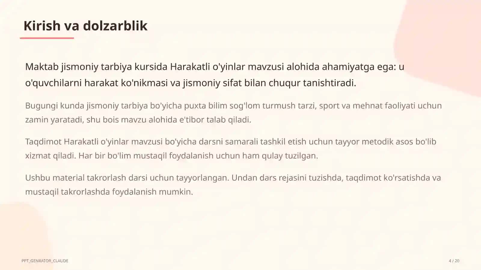 Harakatli o'yinlar (1-sinf) 4