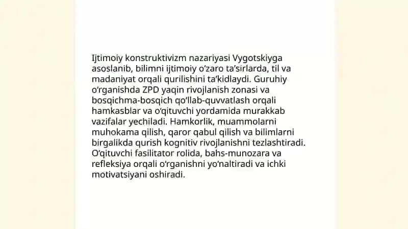 Guruhiy ish shaklining afzalligi. Guruh bilan ishlashning nazariy asoslari 4