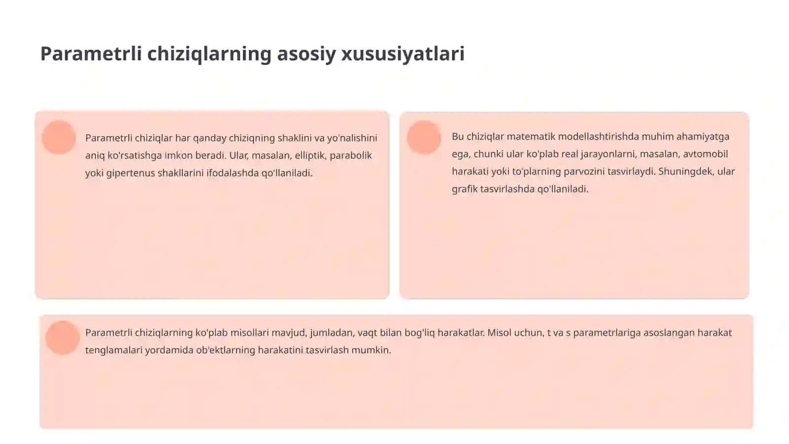 PARAMETRLI CHIZIQLAR TENGLAMASI 4