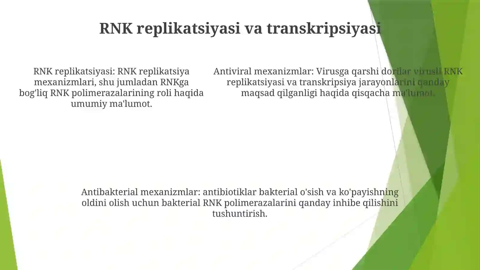 Viruslarga Va Ósmalarga Qarshi Dori Vositalarining Ta'Sir Mexanizmi Dnk RnkFermentlarigaNisbatan 4