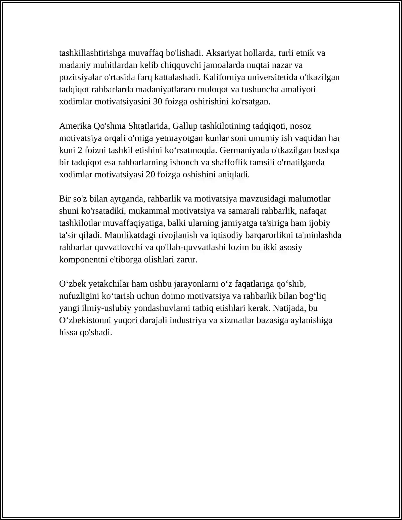 ISH JOYIDA MOTIVATSION STRATEGIYALAR VA ULARNING SAMARADORLIGI 4