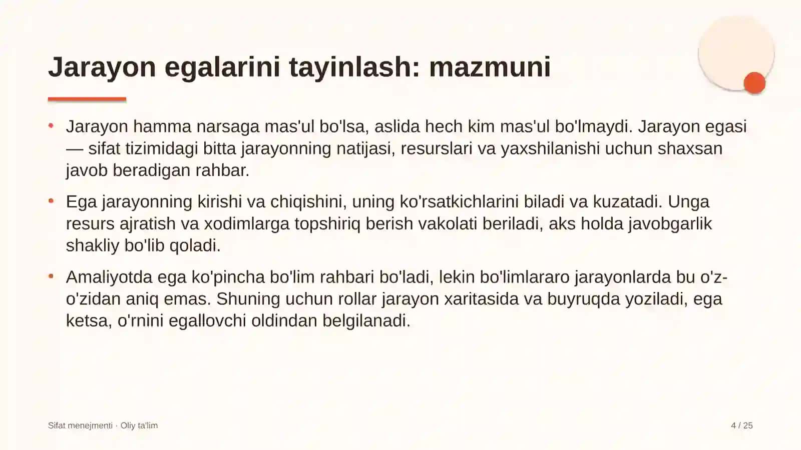Kompyuter tarmoqlarini boshqarishda jarayonlar egalarini tayinlash 4