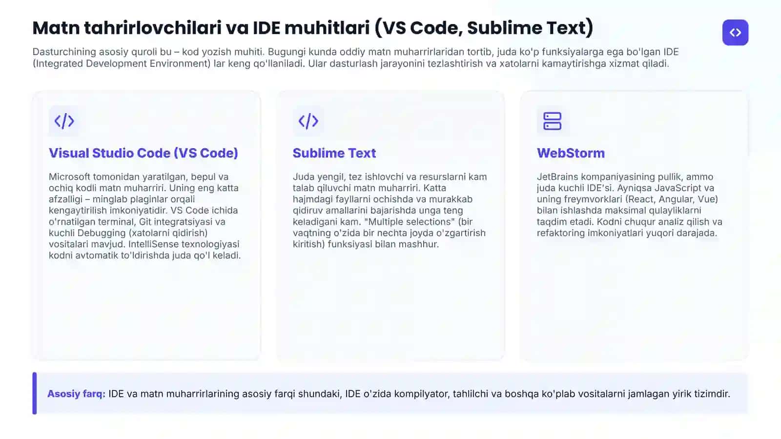 Web saytlar yaratishga yo'naltirilgan dasturiy ta'minotlar | Zamonaviy veb-ishlab chiqish vositalari, texnologiyalari va ularning tahlili 4