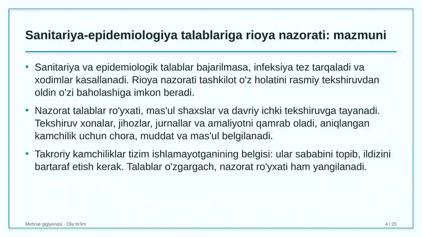 tezkor ovqatlanish shoxobchalarida sanitariya epidemiologiya talablariga rioya qilishni nazorat qilish 5854 4