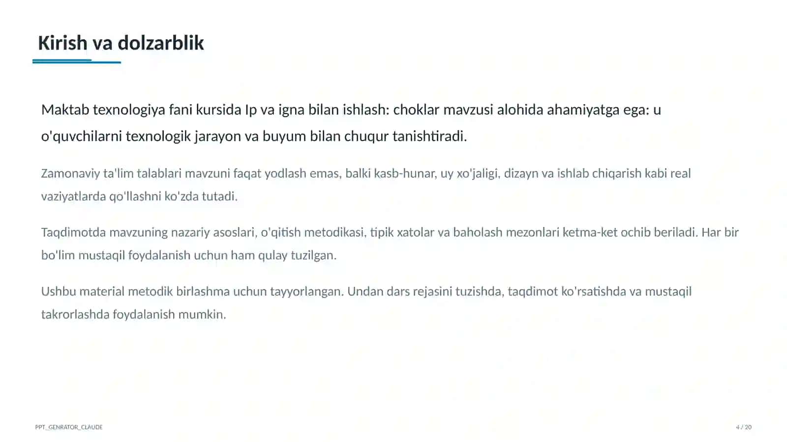 Ip va igna bilan ishlash: choklar (3-sinf) 4