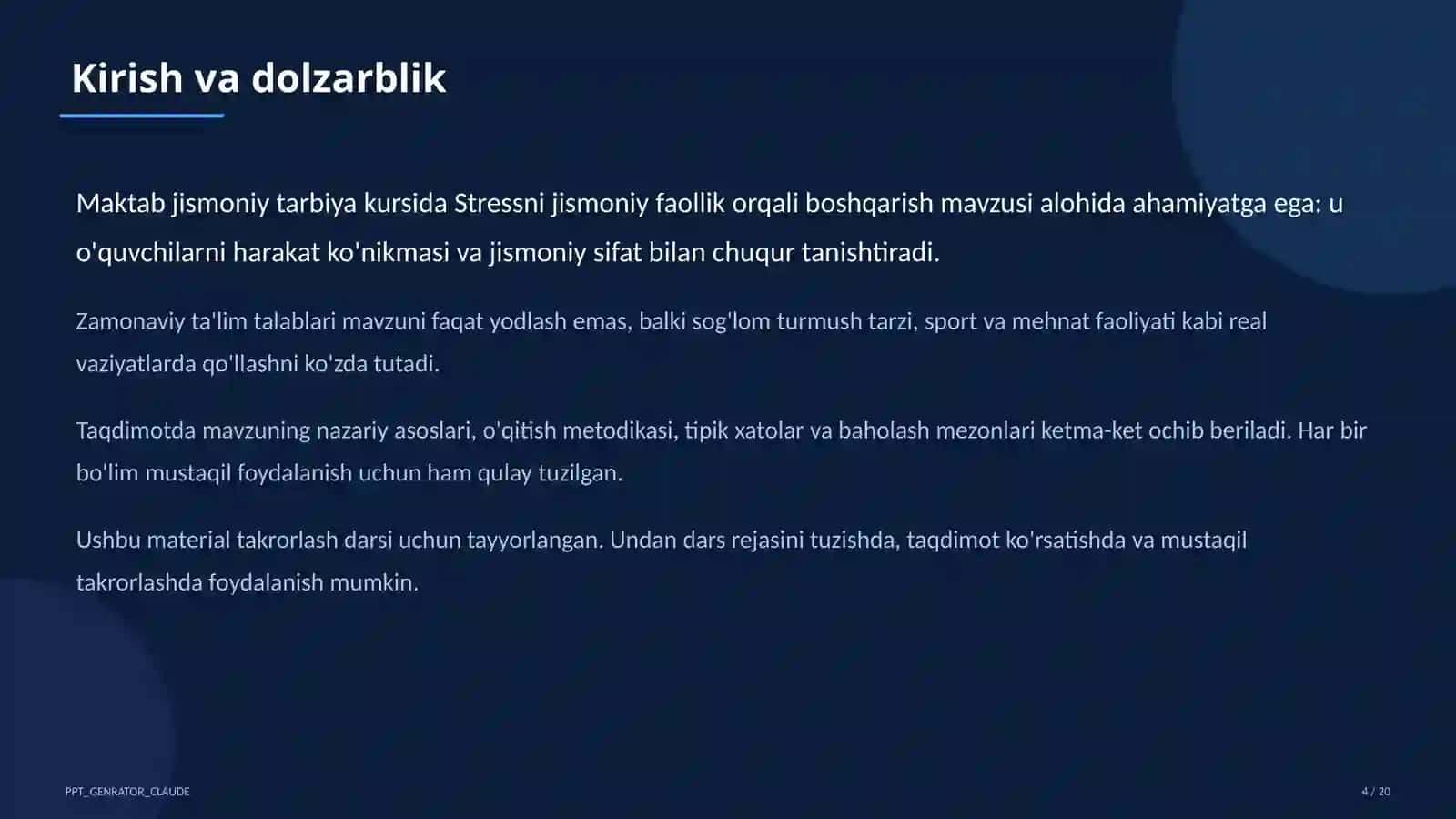 Stressni jismoniy faollik orqali boshqarish (11-sinf) 4