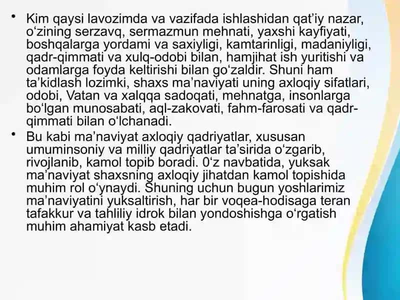 Shaxsni tarbiyalashda estetik tarbiyaning o`rni 4
