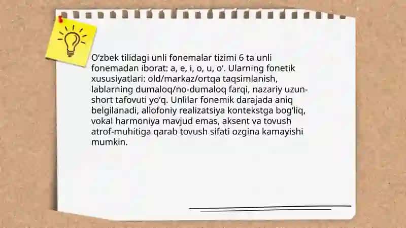 Unli va undosh tovushlar 4