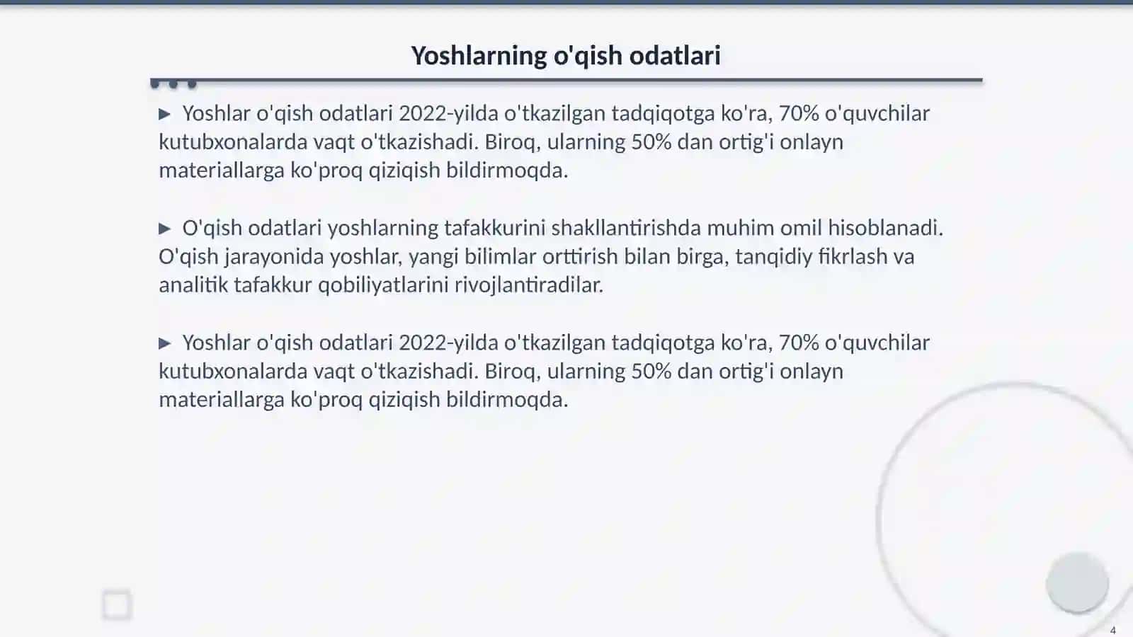 Kutubxonalar va media: Yoshlar tafakkurini shakllantirish vositasi 4