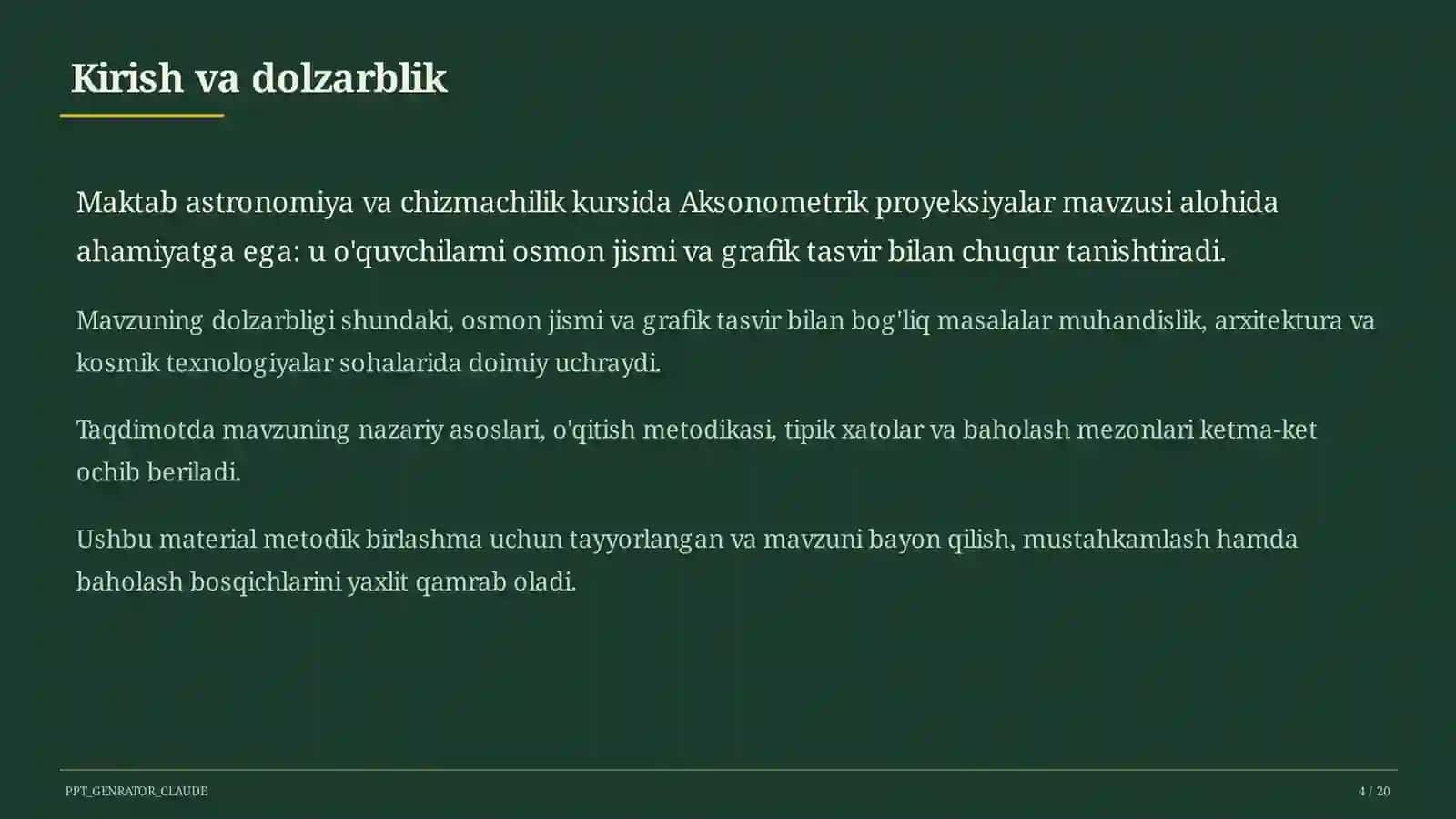 Aksonometrik proyeksiyalar (8-sinf) 4