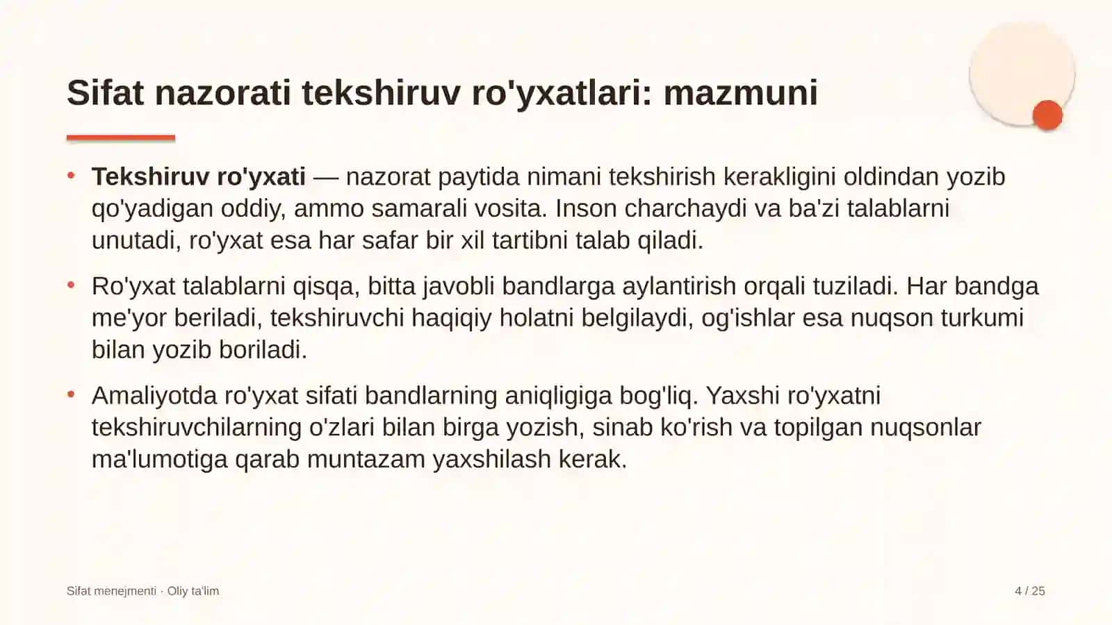 yangiliklar saytlarida sifat nazorati tekshiruv ro'yxatlarini ishlab chiqish 5930 4