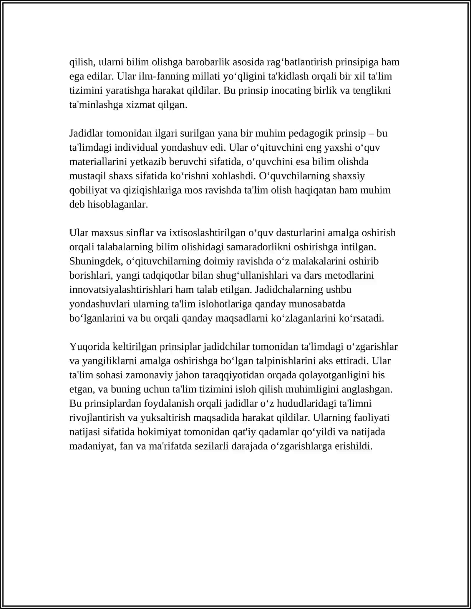 JADID MA'RIFATPARVARLARINING PEDAGOGIK QARASHLARI 4