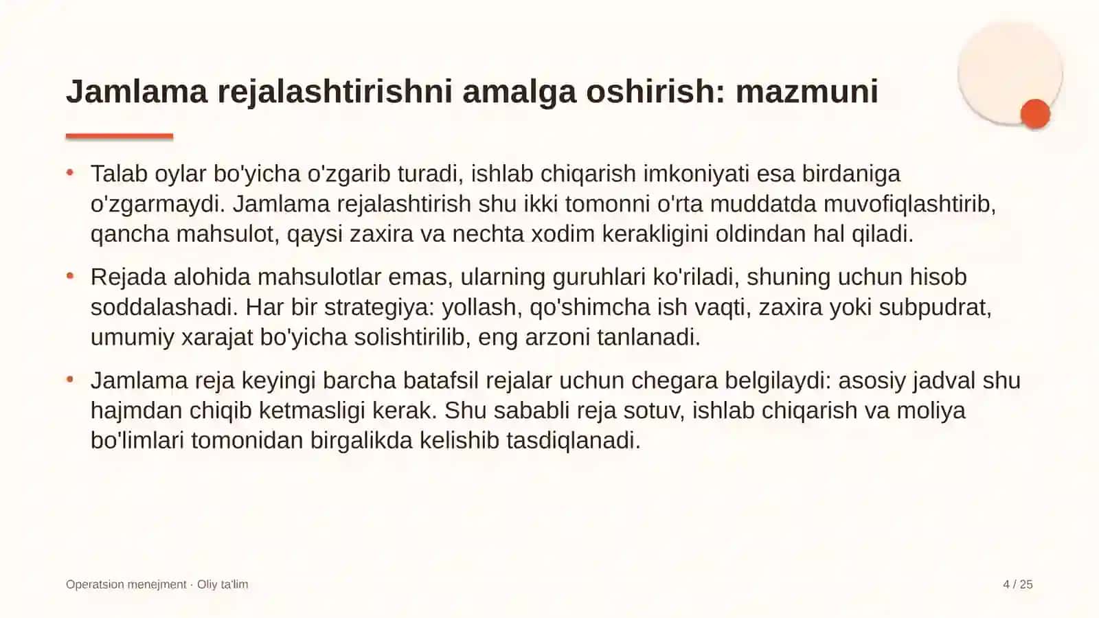 OPERATSION MENEJMENT · OLIY TA'LIM 4